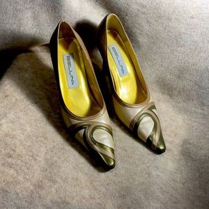 Bellini Tri color metallic leather pumps